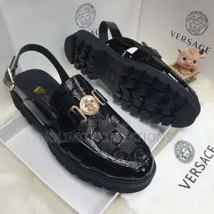 Versace Patent Slingback Loafers