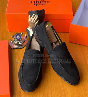Hermes Suede Penny Loafers