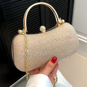 Gold Stone Set Handle Party Purse
