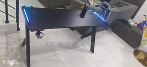 Black Gaming Desk With a Modern Design.