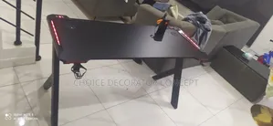 Black Gaming Desk With Leds Light