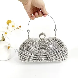 Luxury Stone Set Clutch Purse - Silver