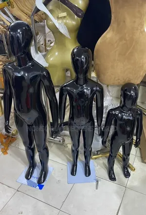 Glossy Black Unisex Kids Mannequin Of Different Ages And Sizes