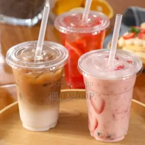 12oz Transparent Cup With Flat Cover in Lagos