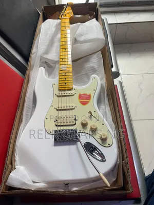 White Bullfighter Stratocaster Electric Guitar