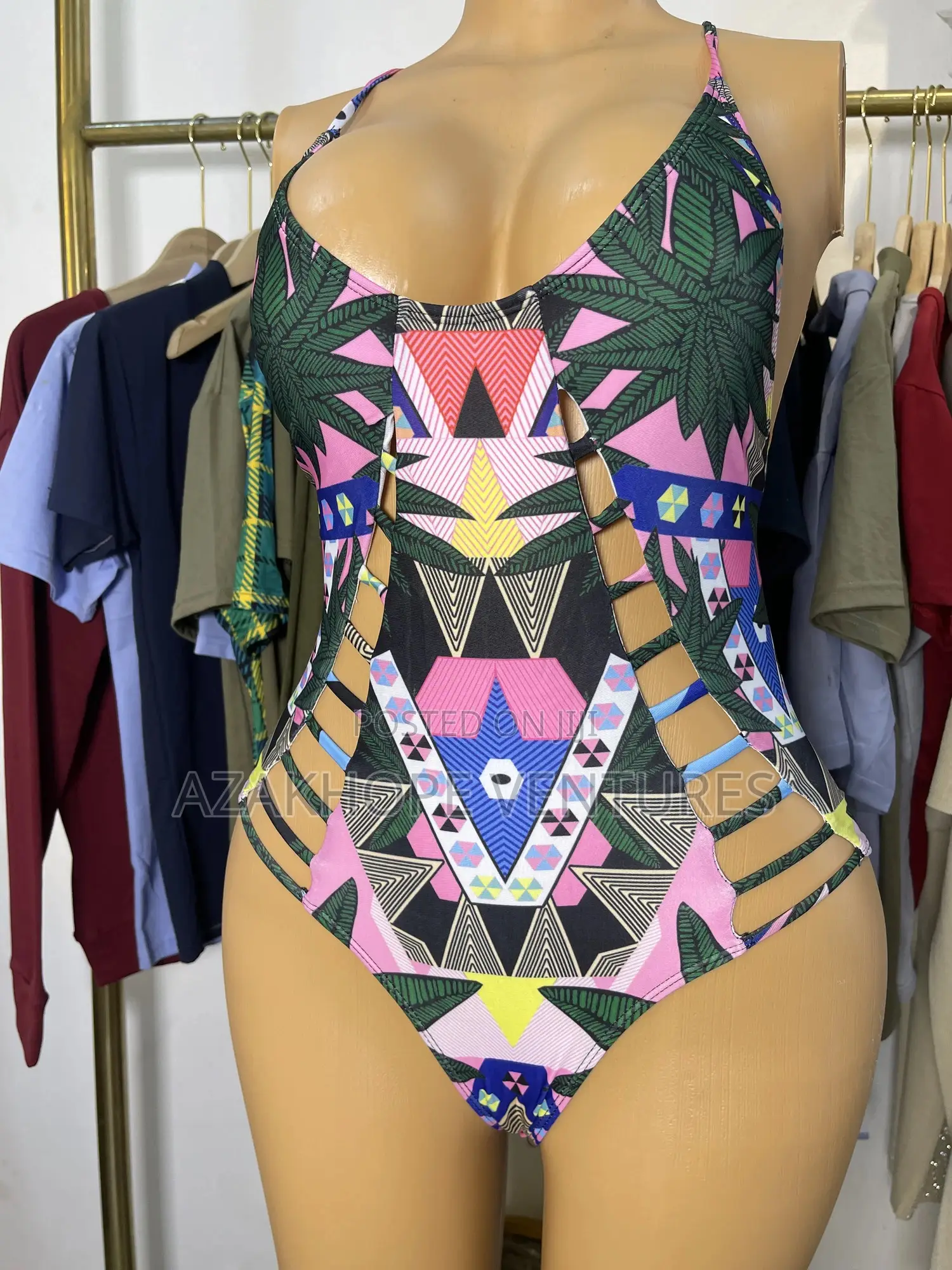Patterned One-Piece Swimsuit