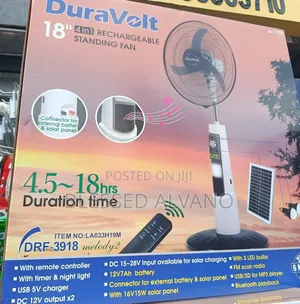 Duravolt 18 Inches Solar Standing Fan(With Solar Panel)