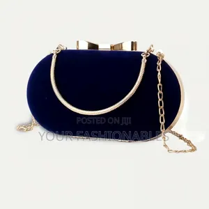 Velvet Bow Clasp Evening Clutch Purse