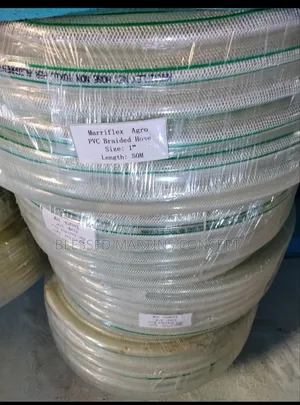 1" Quality Agro Food Braided PVC Hose. Length:50 Meters