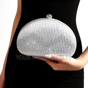 Dazzling Silver Dome Shape Clutch Purse
