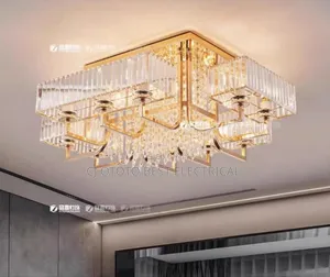 1000mm Crystal Luxury Sitting Room Light, Gold Black Available