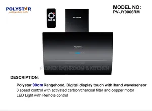 90cm Polystar Sensor Kitchen Hood – Hands-free Power