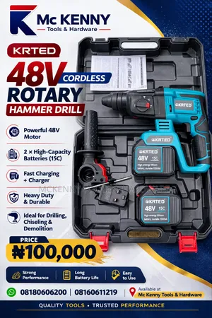 Krted 48v Cordless Rotary Hammer Drill – Heavy Duty Set