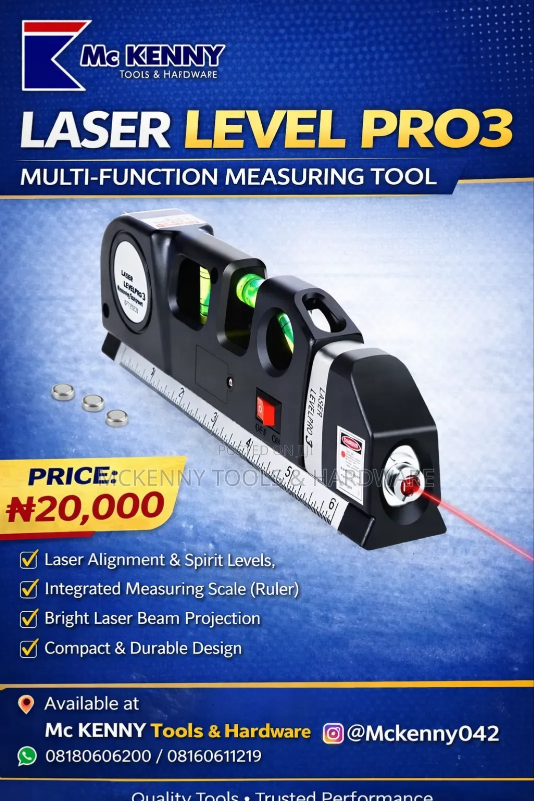 Laser Level Pro 3 – Multi-function Measuring Tool