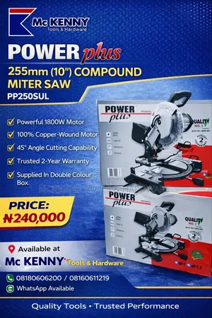 Power Plus 255mm (10”) Compound Miter Saw – Pp250sul