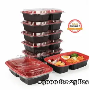Reusable 2 Compartments Food Plate With Lid Cover 50pcs