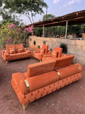 Unique Touches Golden Ciriculus Luxury Sofa, Orange Colour