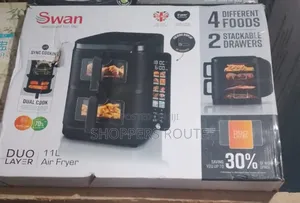 Swan Duo Layer 11l Digital Air Fryer With Foldable Touch Diplay -