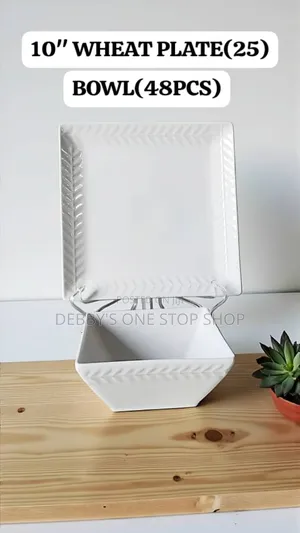 White Square Flat and Bowls