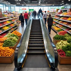 Escalator Handles Large Numbers of People at the Same Time