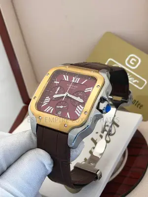 Cartier Chronograph Brown Leather Strap