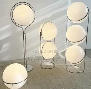 Modern White Yellow Acrylic Ball Shade Lamp