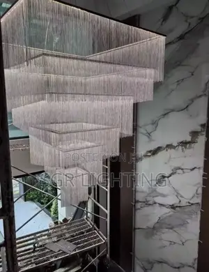 Modern Luxurious Led Square Chandelier Gold/Silver