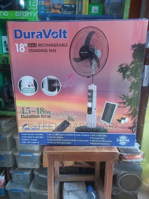Duravolt 18 Inches Rechargeable Solar Standing Fan(With Bluetooth Spe)