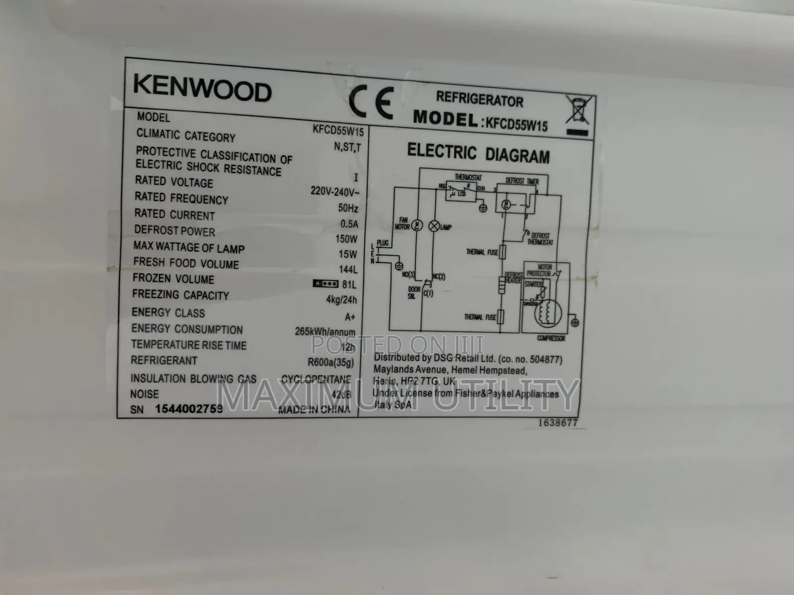 Kenwood Double Refrigerator