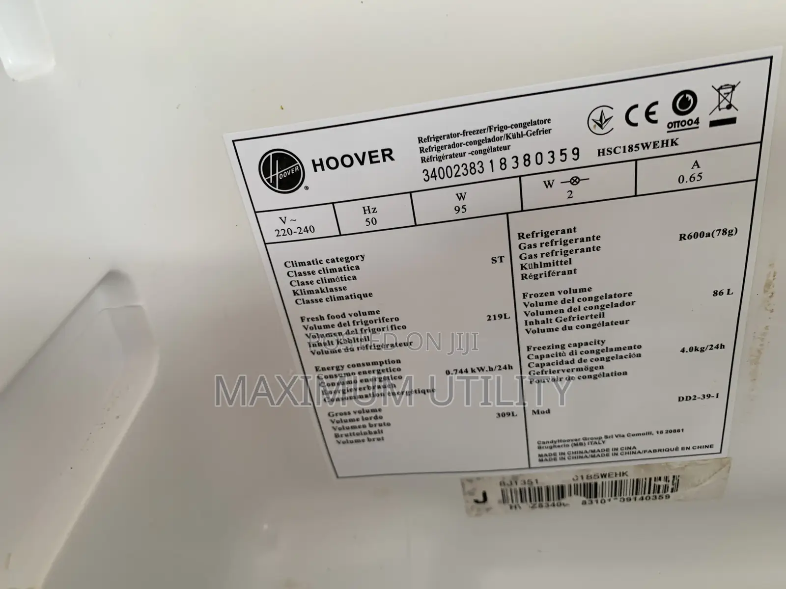 Hover Double Door Refrigerator