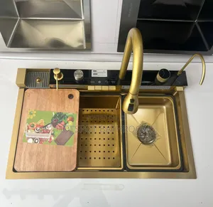 Luxury Multifunction Gold Kitchen Sink With Faucet Accessories