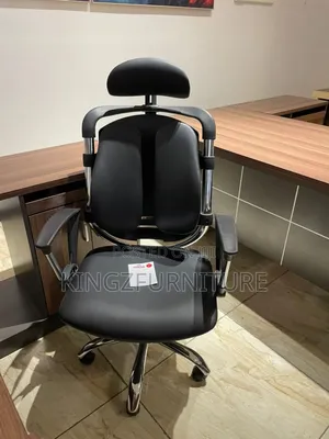 Ergonomic Kidney-Shaped Office Chair With Leather