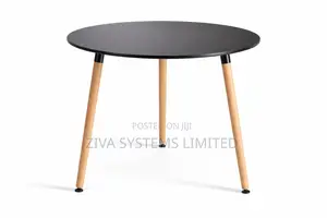 Scandinavian Black Wood Round Table (Governor’S Table)