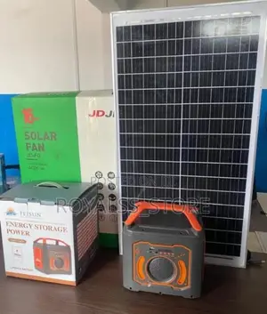 3in1 Combo 300w Solar Gen, Solar Panel and 16 Inches Rechargeable Fan