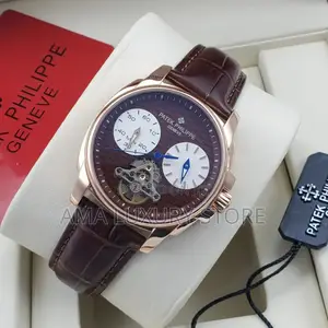 Patek Philippe Genuine Leather Luxury Men's Designer Wristwatches