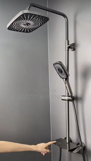Matte Black Rainfall Multifunctional Bathroom Shower System Mixer