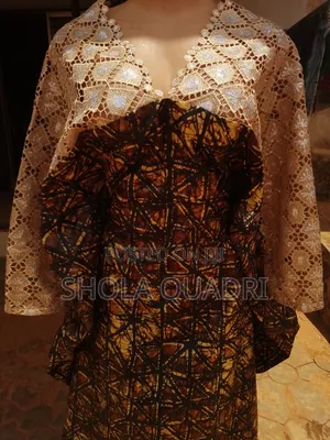Lace and Ankara Bubu Gown