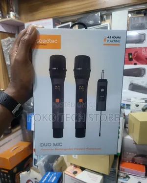 Porodo Soundtec Duo Mic Aluminum Rechargeable Wireless Microphone.