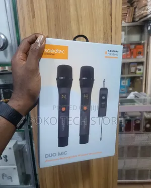Porodo Soundtec Duo Mic Aluminum Rechargeable Wireless Microphone.