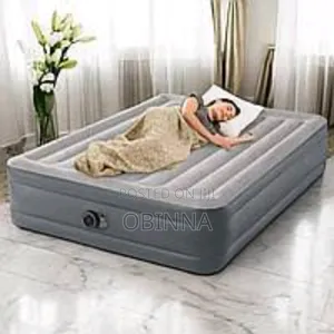 Inflatable Queen Size Air Mattress With Headrest