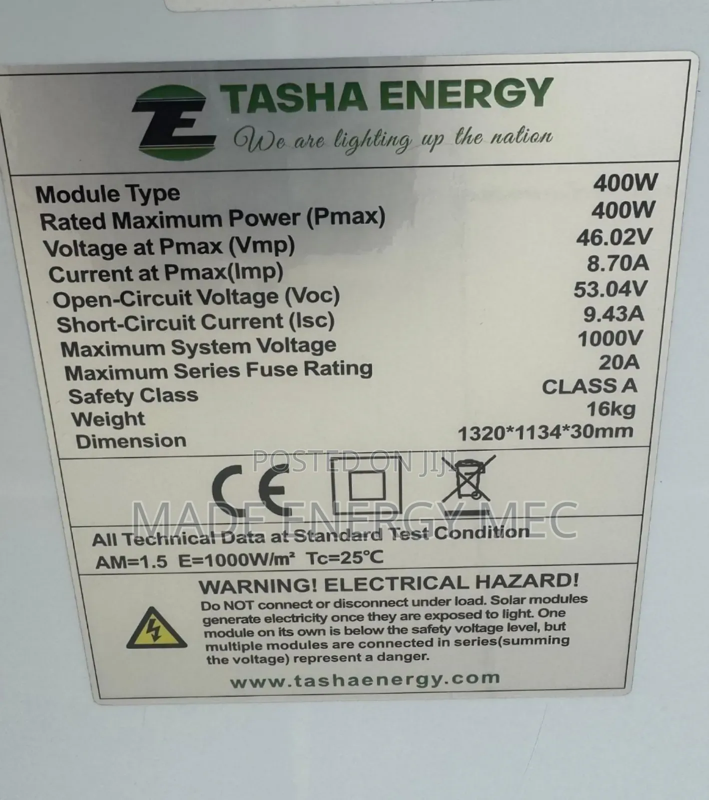 400w Mono Solar Panel