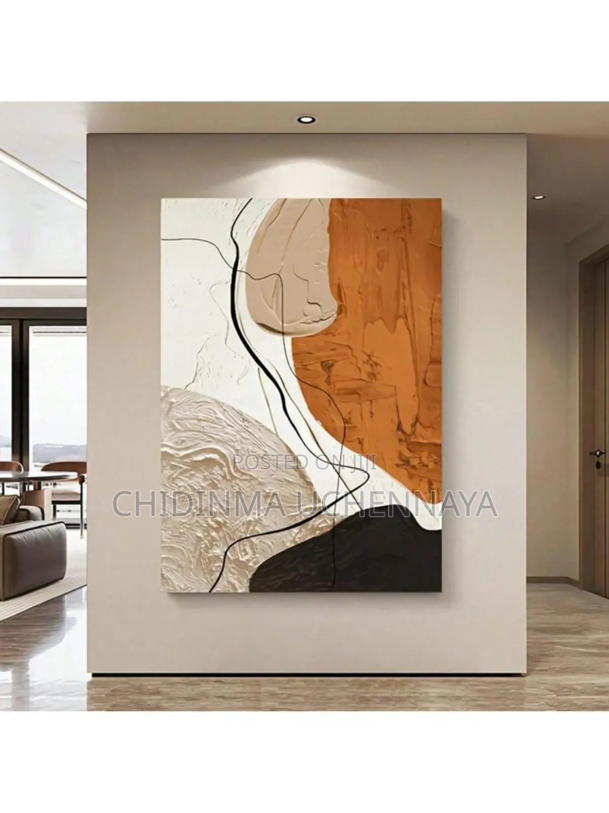 Modern Warm Colors on Canvas Artwork