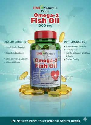 Nature's Pride Omega-3 Fish Oil 1000mg by 100 Softgels