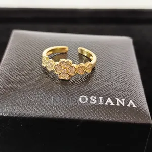 Lady Rings Flower Rings Golden Ring No Color Faded Lady Gift 4