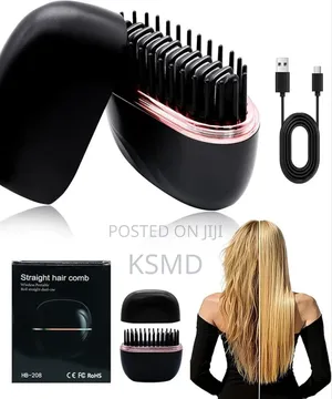 Portable Mini Rechargeable Wireless Hair Straightener Cordless Brush