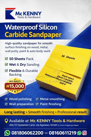 Waterproof Silicon Carbide Sandpaper (50 Sheets Pack)