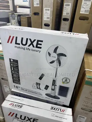 Luxe Solar Rechargeable Standing Fan With One Solar Panel
