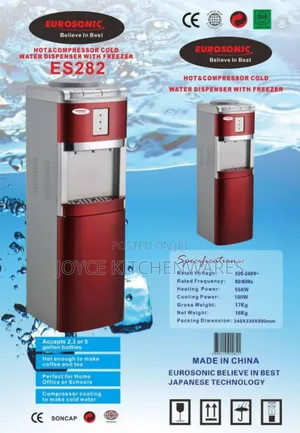 Eurosonic Water Dispenser With Freezer