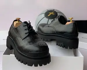 Balenciaga Patterned Croc Skin Derby Shoe