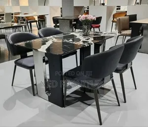Quality Marble Dining By 6 Chiars